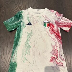 Adidas Italy Pre-Match Jersey, specifically the 2024/2025 season design size 7-8